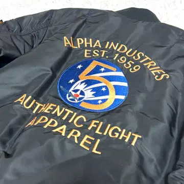 Alpha 새상품급 MA-1 플라이트 자켓 리버서블 자수 블랙 제5공군