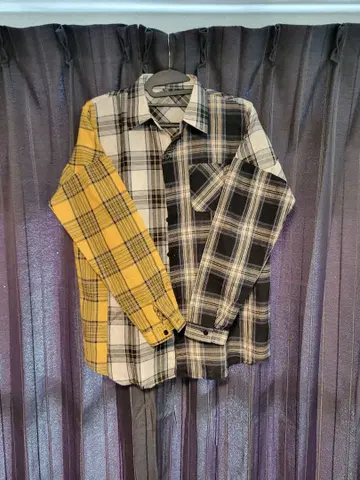 체크 비대칭 셔츠