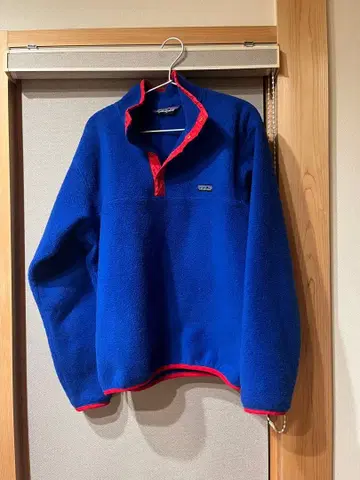 파랑 플리스 자켓 하프 지퍼