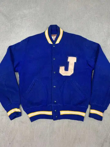 샌드 니트 니트 바시티 자켓 바시티 자켓 빈티지