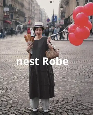 2 네스트로브 크레이프 가공 린넨 캐스케이드 원피스