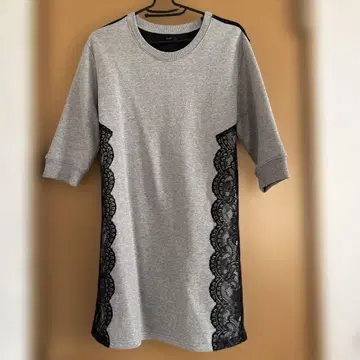 레이스&맨투맨 원단 7부 소매 튜닉