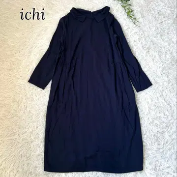 ichi 코튼 텐셀 옷깃 개더 셔츠 원피스 전후 디자인