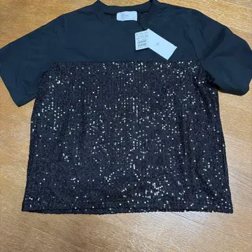 야마다야 vin  스팽글 반팔 티셔츠 블랙 새상품