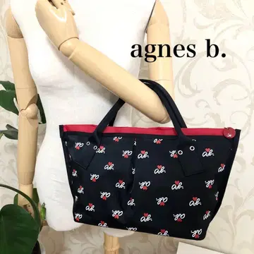 [ 새상품급 ] 에네스베 경량 토트백 핸드백 ab 하트 블랙 패턴