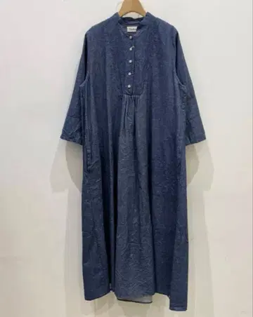 SARAHWEAR 코튼 플란넬 원피스 네이비 데님