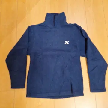 S 네이비 하이넥 스키 플리스