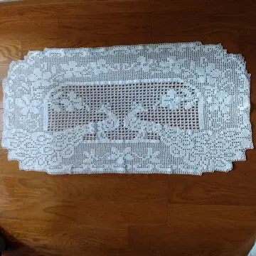 공작 무늬 레이스 뜨개질