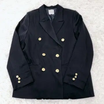 feepur 네이비 블레이저 골드 버튼 더블 브레스트 테일러드 자켓