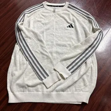 adidas 남성용 스웨터 화이트 블랙 3선 사이즈 XL