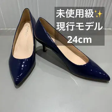 미사용급 현행 모델 mamian 스틸레토 펌프스 네이비 에나멜