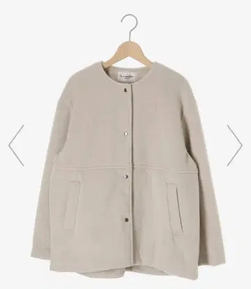 [ 새상품 ] 니트 비버 노카라 미들 코트