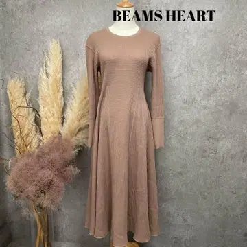 BEAMS HEART 코튼 100% A라인 긴팔 원피스