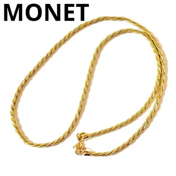 새상품급 모네 롱 꼬임 체인 목걸이 골드 얇은 스크류