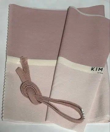 바이컬러 오비 장식 천 핑크 계열 삼분 끈 베이지 핑크