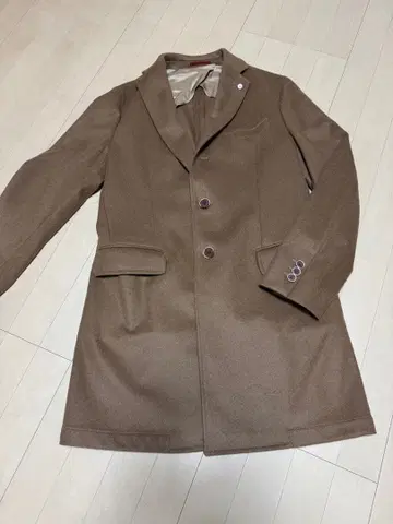 [ 새상품급 ] 이탈리아제 울 캐시미어 체스터 코트 카멜 48 사이즈