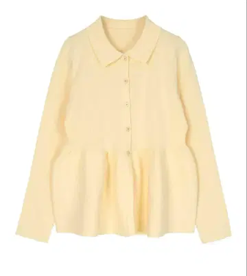 ur's 허리 페플럼 폴로 니트 가디건 상의 유어즈