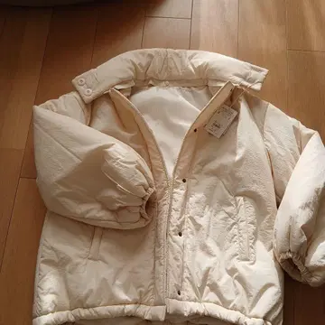 NICE CLAUP 화이트 다운 자켓 코트 택 포함 새상품