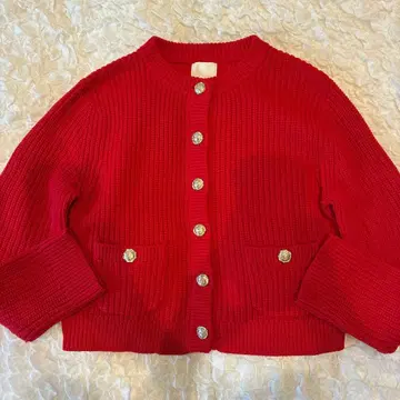 H&M 버튼 가디건 XS 레드