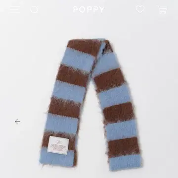 poppy [미사용 새상품] Border 머플러 blue border