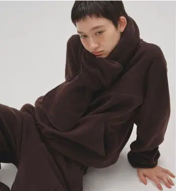 todayful 하프집 플리스 풀오버 다크 브라운