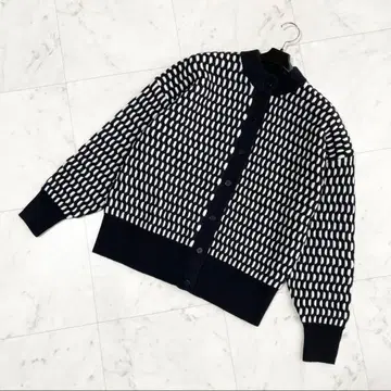 새상품 Theory 띠어리 가디건 캐시미어 혼방 블랙 화이트 블랙 S