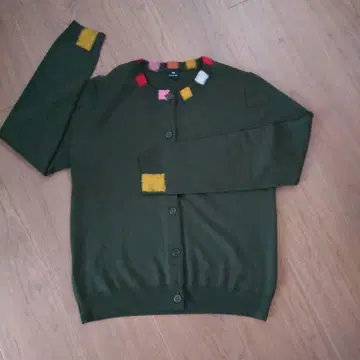 Paul Smith 올리브 그린 컬러풀 가디건