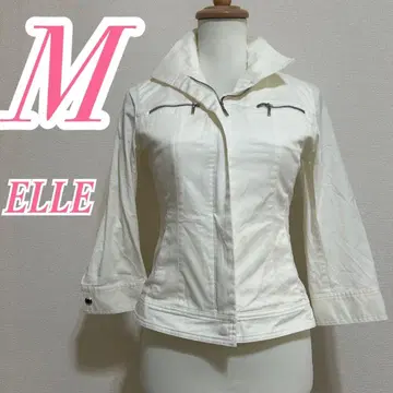 ELLE 엘르 화이트 캐주얼 자켓 M 라이트 아우터 면 폴리