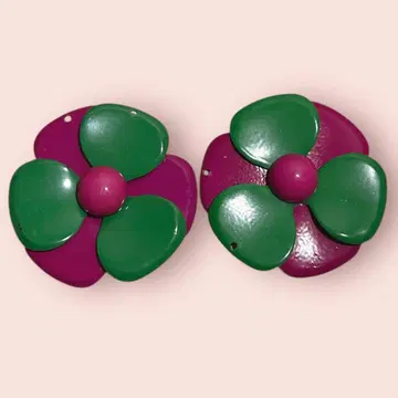 귀찌 귀걸이 빅 사이즈 쇼와 레트로 팝 빈티지 플라워 구제 의류 꽃