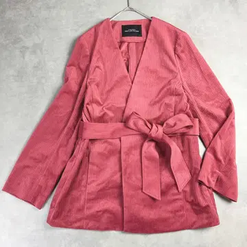 그린 라벨 릴랙싱 노카라 자켓 더스티 로즈 벨트 포함