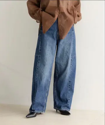 택 포함 새상품 로리즈팜 커브 데님 블루 L 사이즈