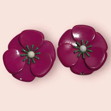 귀찌 귀걸이 쇼와 레트로 팝 빈티지 액세서리 구제 의류 꽃