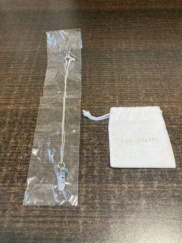 con affetto 실버 925 터콰이즈 페더 목걸이