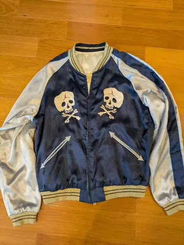 테일러 토요 TT10726 새틴 해골/용 자수 수베니어 자켓