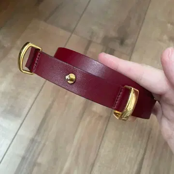 메종 부아네 와인 레드 벨트 새상품급 천연 가죽