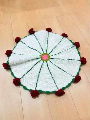 손뜨개질 장미 담요 부케