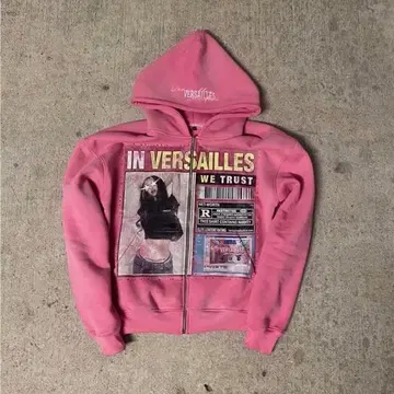 후드티 y2k 핑크 집업 프린트 후드티 아메카지 빈티지 스타일 L