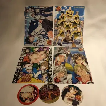 테니스의 왕자님 원작 공식 굿즈 책받침 4장 (스티커 3장)