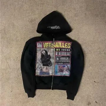 블랙 후드티 y2k 후디 집업 프린트 후드티 아메카지 M