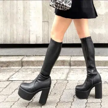 새상품급 R&E 통굽 롱 부츠 L 사이즈