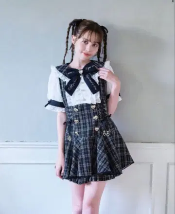 LIZLISA 반팔 메시지 리본 트위드 셋업