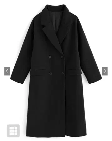 페이크 울 더블 버튼 체스터 코트