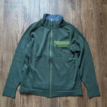 mont-bell 00s 풀 집업 니트 울 그린