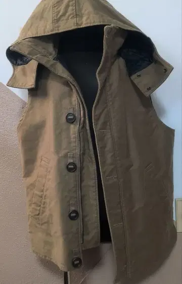 MONOTAINO JEANS 후드 부착 브라운 베스트 44 사이즈