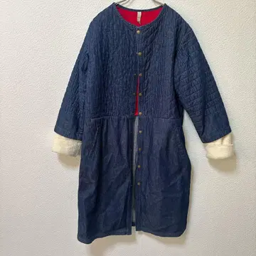 eka: 퀼팅 노카라 롱 코트 루즈핏 크리스마스