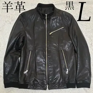 tk.TAKEO KIKUCHI 양가죽 램 가죽 블랙 싱글 라이더