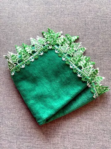 치카자와 레이스 크리스마스 한정판 타월 손수건 그린