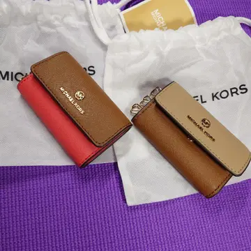 MICHAEL KORS 키케이스 브라운/레드 2점 세트
