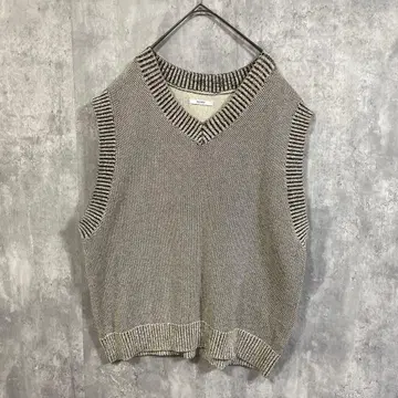 RUUBON 루우본 7G 멜란지 니트 베스트 코튼 100% S 사이즈