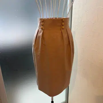 일본제! 베이지 타이트 스커트 플리츠 디자인